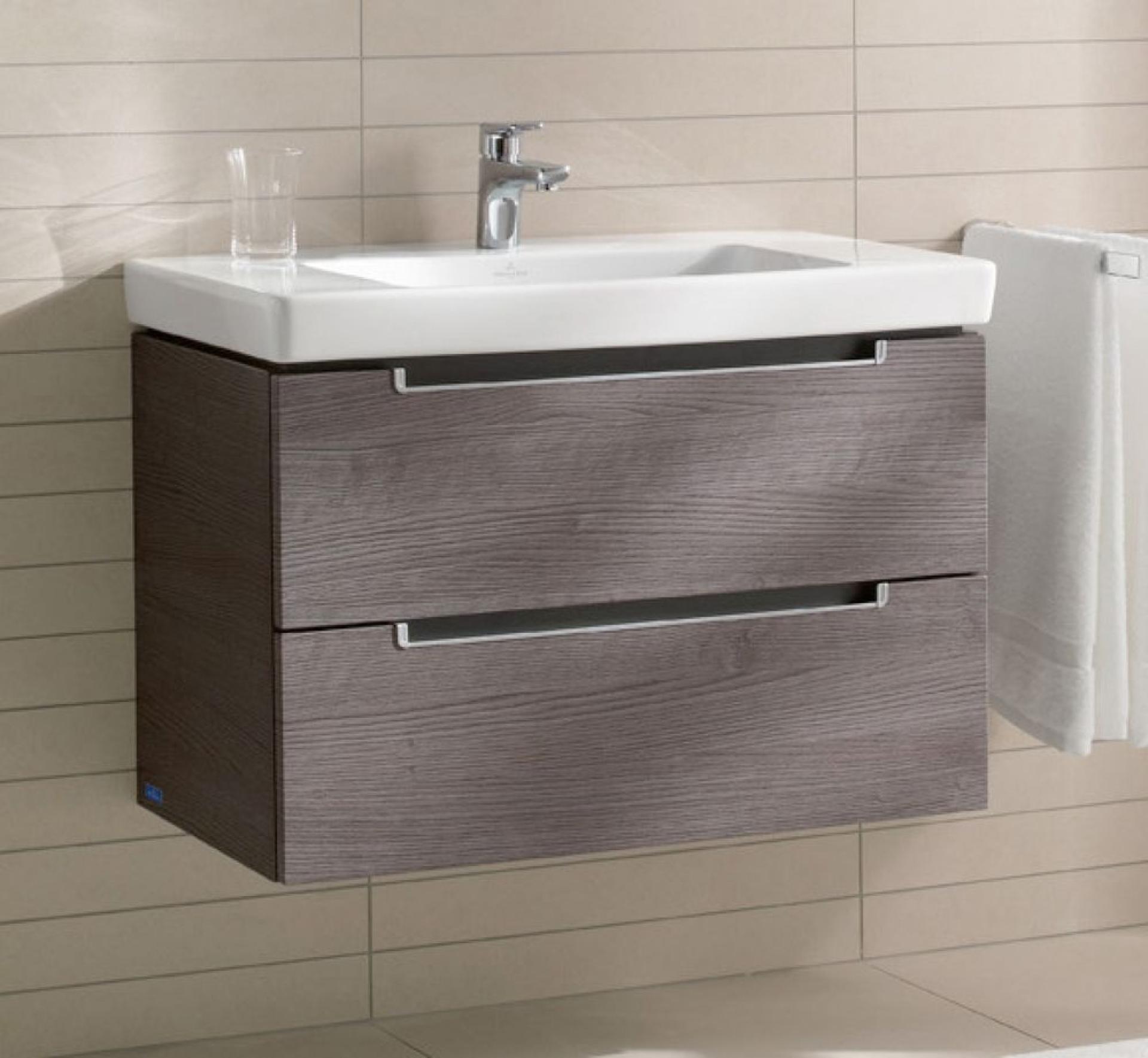 Тумба с раковиной Villeroy & Boch Subway 2.0 80 eiche graphit