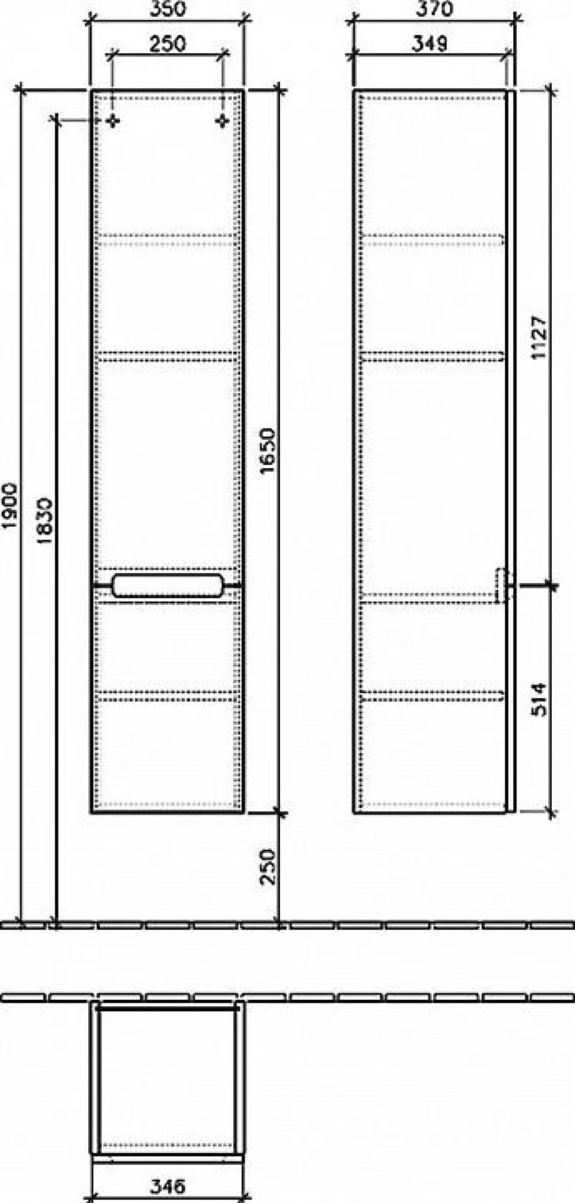 Шкаф-пенал Villeroy & Boch Subway 2.0 DX glossy white R