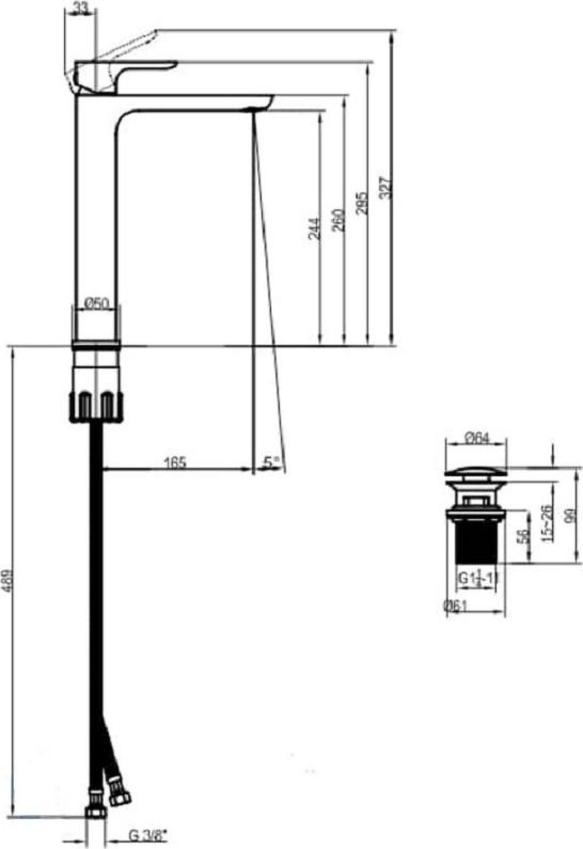 Смеситель для раковины Villeroy & Boch O.NOVO TVW10410511061