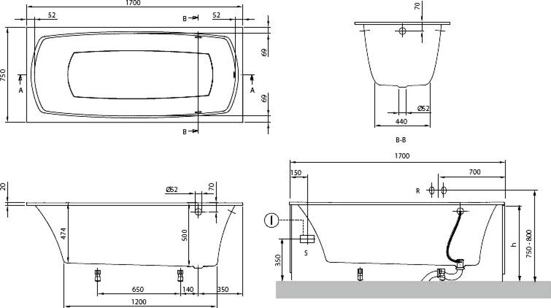 Квариловая ванна 170х75 Villeroy & Boch My Art UBQ170MYA2V-01