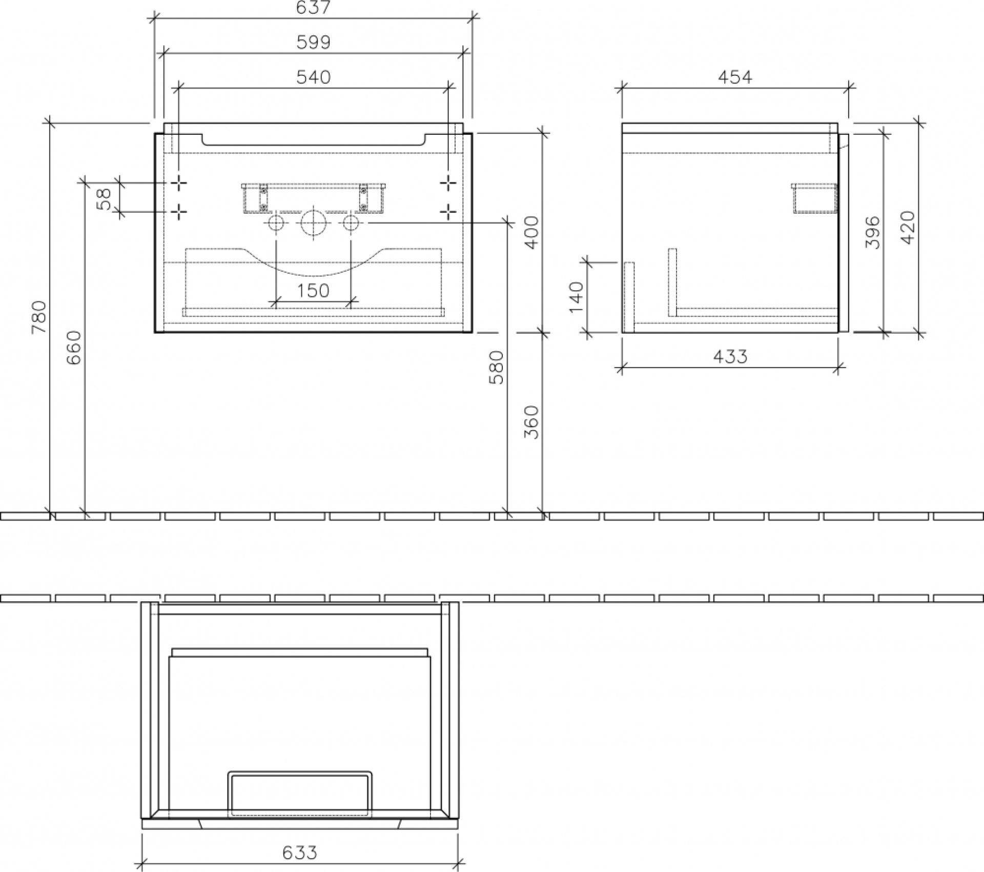 Мебель для ванной Villeroy & Boch Subway 2.0 65 glossy white