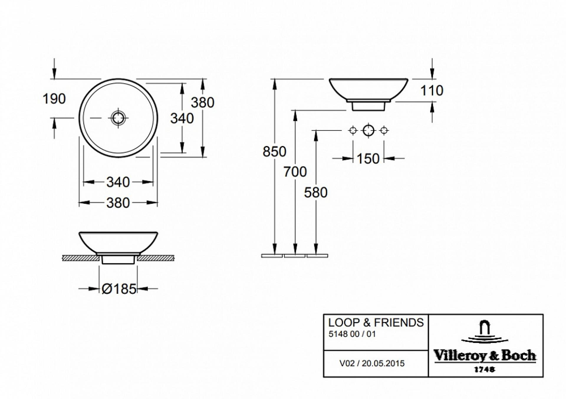 Рукомойник Villeroy & Boch Loop & friends 5148 00 01 alpin