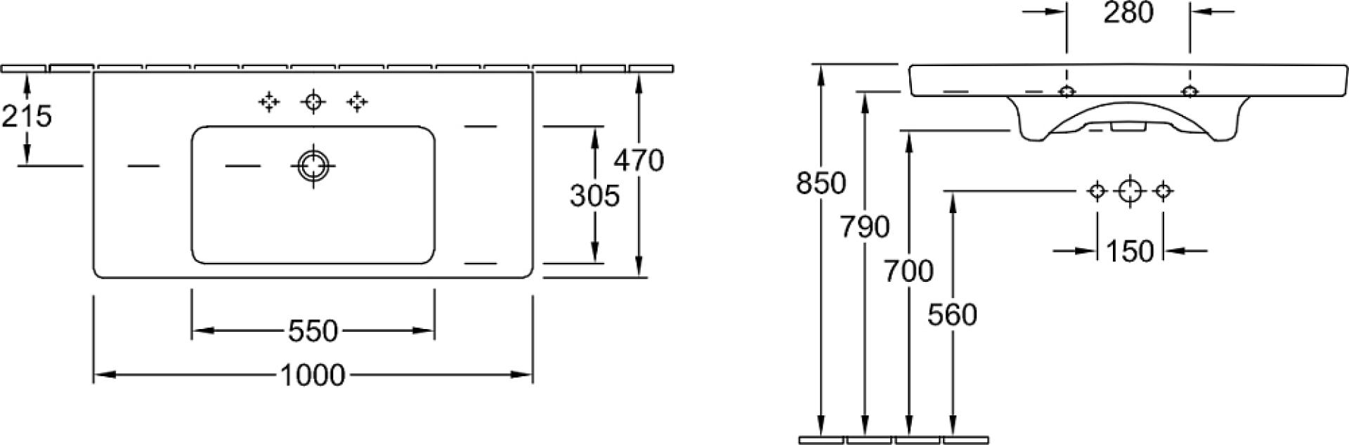 Мебельная раковина Villeroy & Boch Subway 2.0 7175 A0R1 alpin CeramicPlus