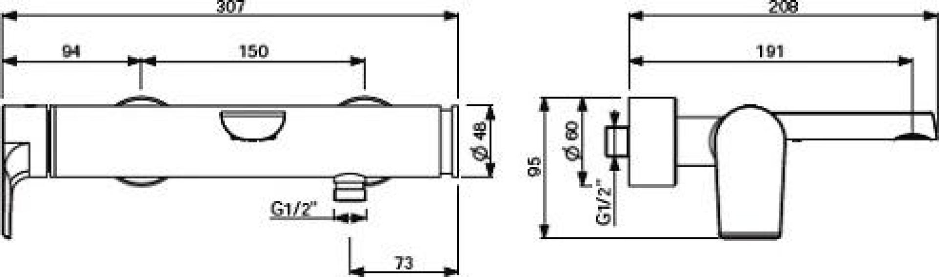 Смеситель Villeroy & Boch Liberty TVT10700100061 для ванны, хром