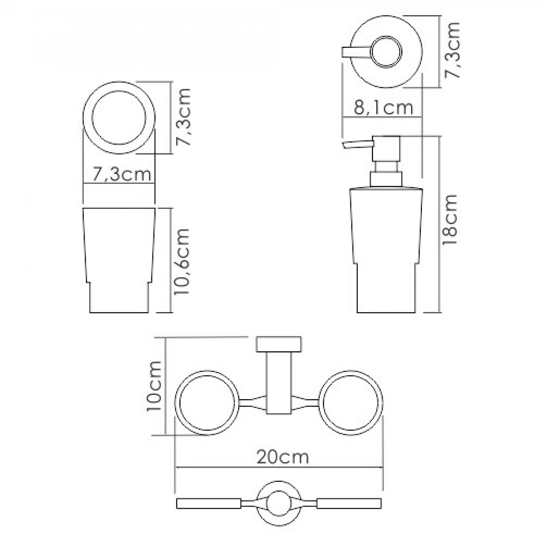 Держатель стакана и дозатора WasserKRAFT K-28289, белый/хром