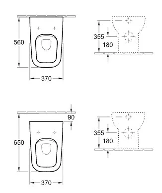 Приставной унитаз Villeroy&Boch Joyce 5608 10 (56081001/5608 10R1)