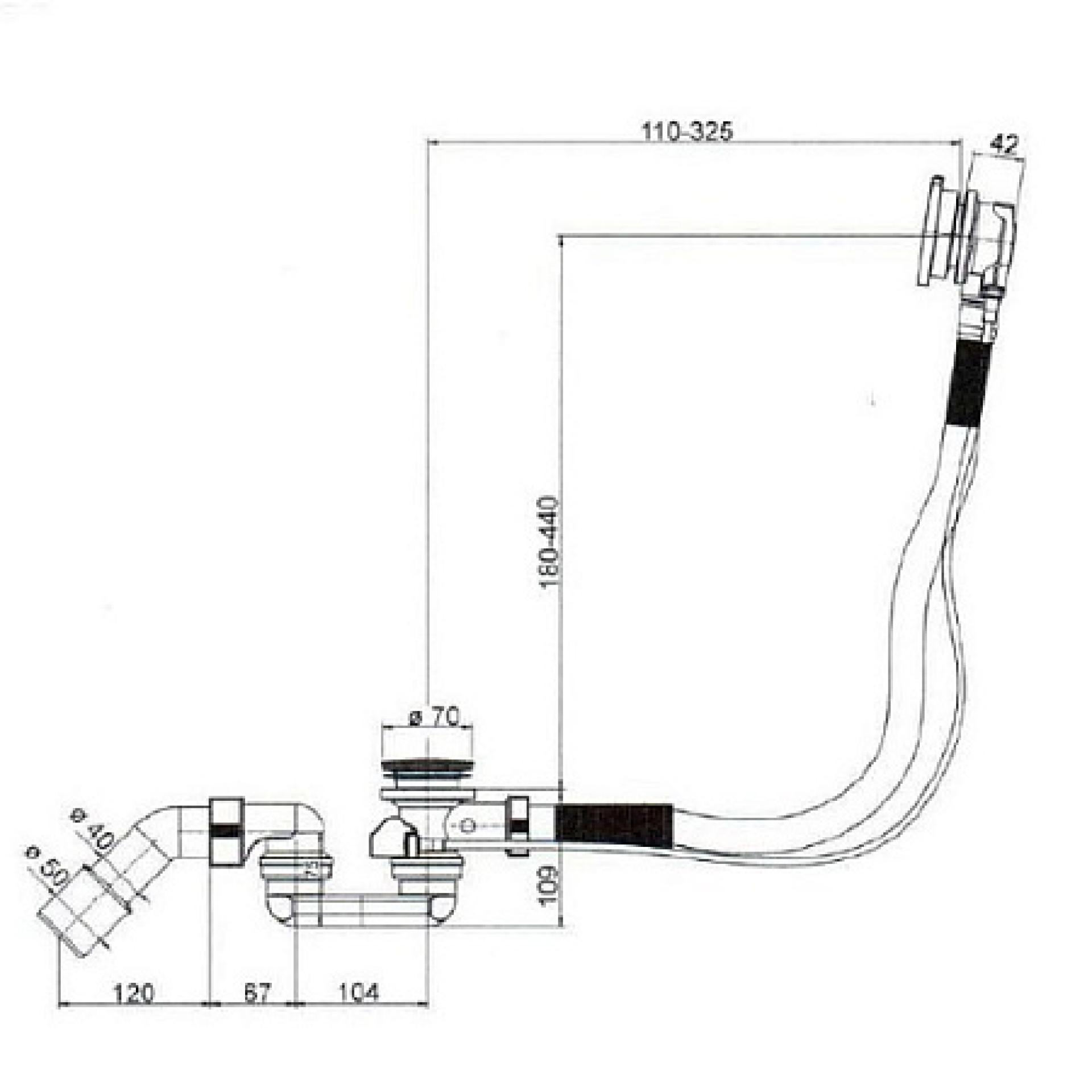 Слив-перелив для ванны Villeroy & Boch U90960461 хром, белый