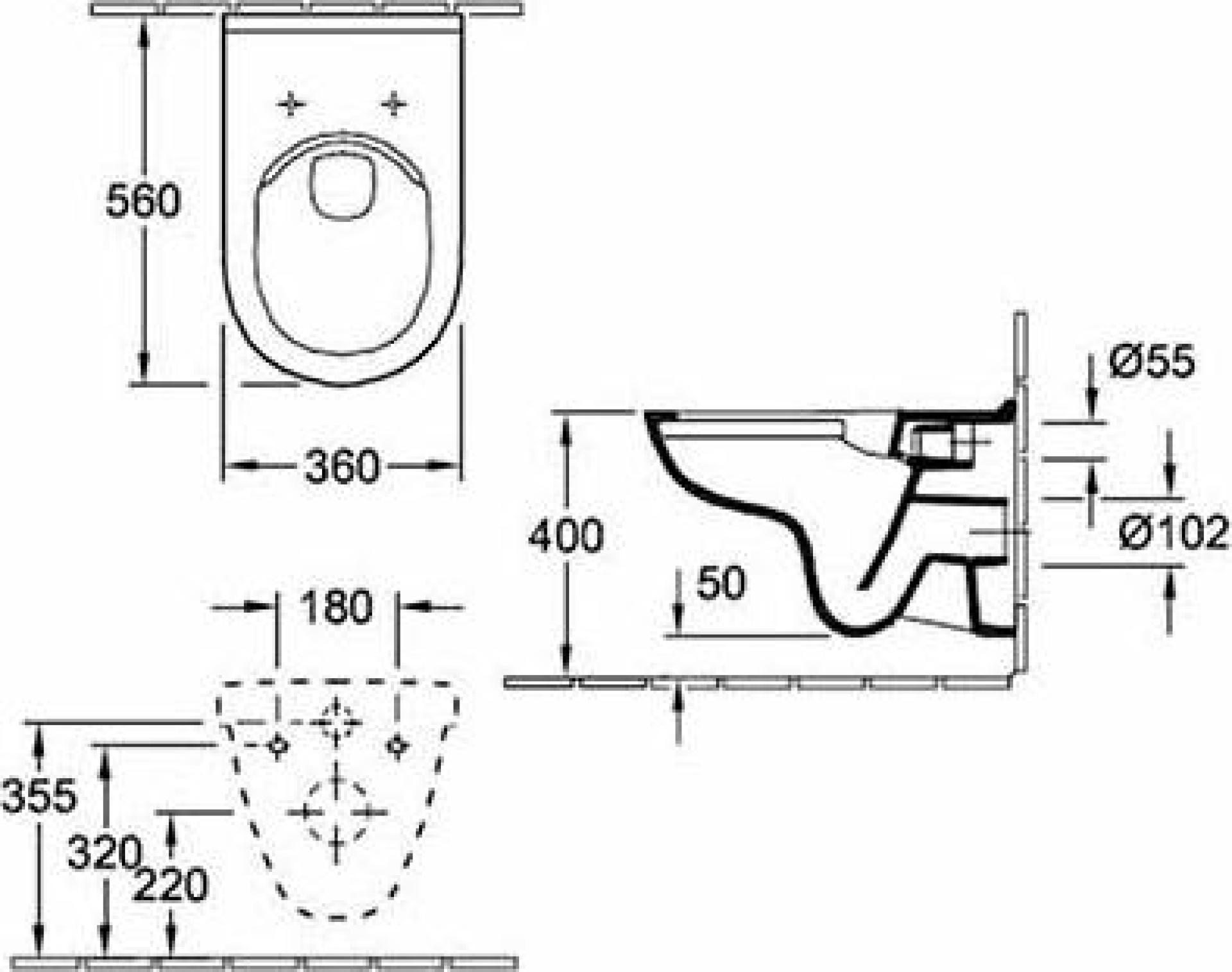 Инсталляция с клавишей смыва Viega Prevista Dry 792824 с унитазом Villeroy & Boch O'Novo 5660HR01 с сиденьем микролифт