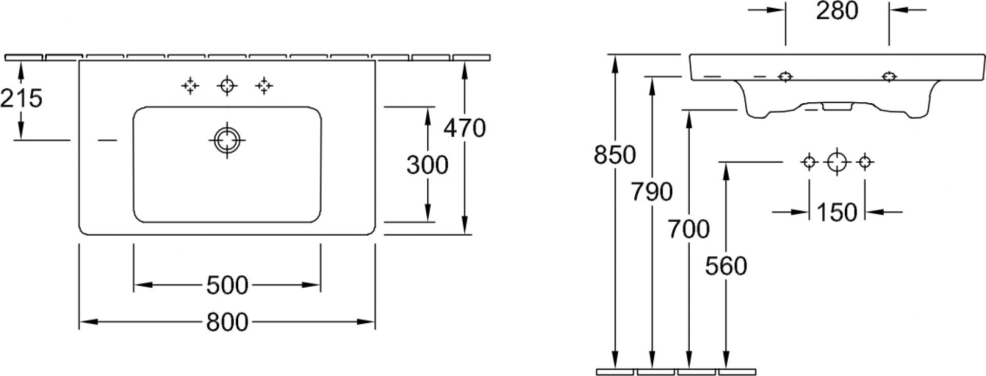 Мебельная раковина Villeroy & Boch Subway 2.0 7175 8001 alpin