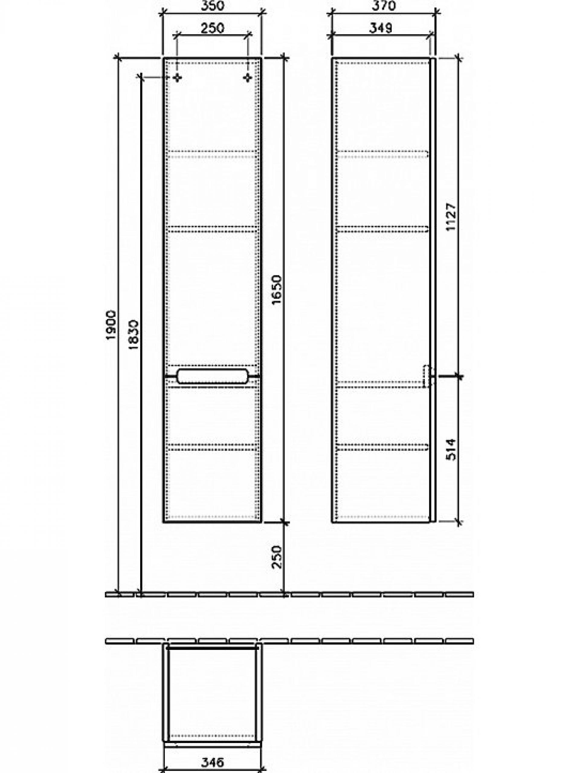 Шкаф-пенал Villeroy & Boch Subway 2.0 DX glossy white R