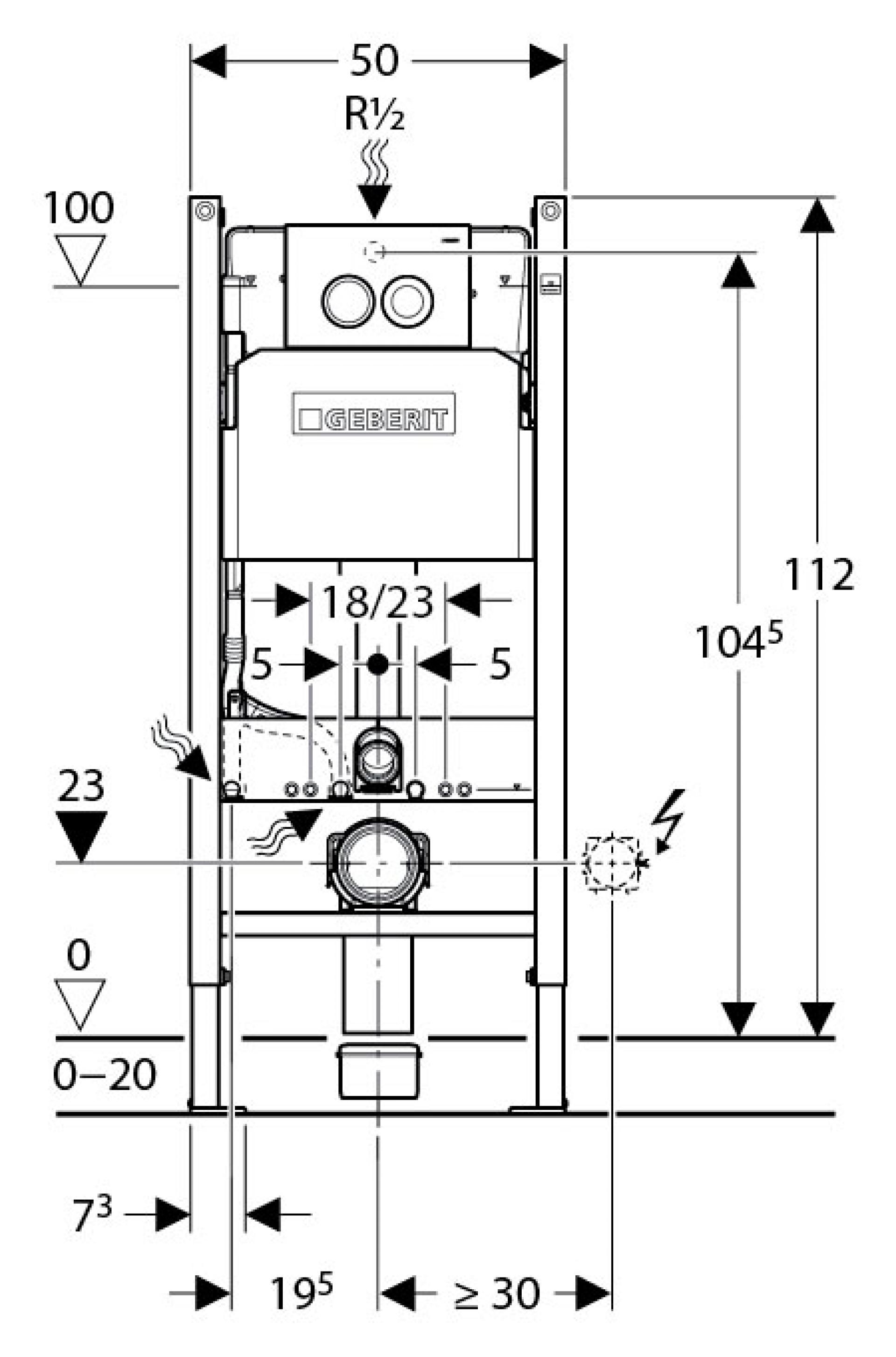 Комплект Система инсталляции для унитазов Geberit Duofix Delta 458.124.21.1 3 в 1 с кнопкой смыва + Унитаз подвесной Villeroy & Boch O Novo 5688 H1 0