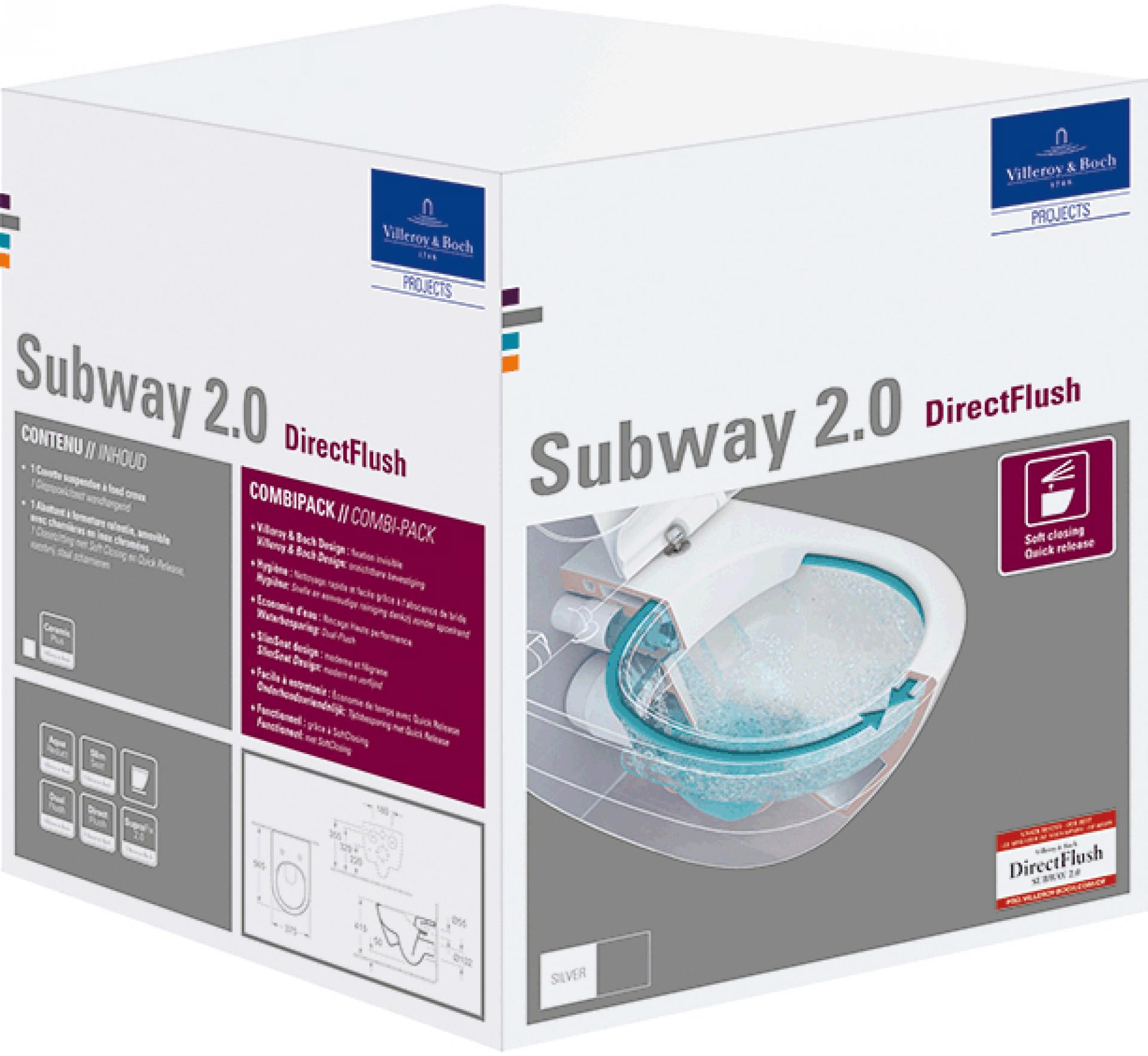 Унитаз подвесной Villeroy & Boch Subway 2.0 5614R2R1 alpin