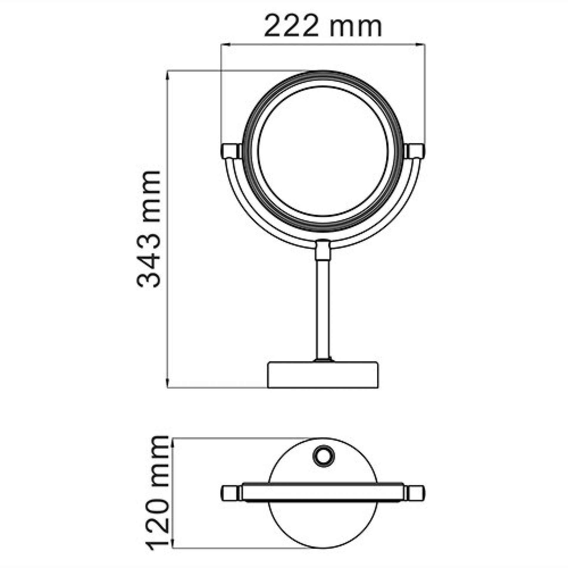 Косметическое зеркало WasserKRAFT K-1005, хром