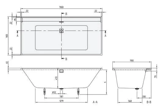 Акриловая ванна Villeroy & Boch Collaro UBA199COR2JV-01 белый