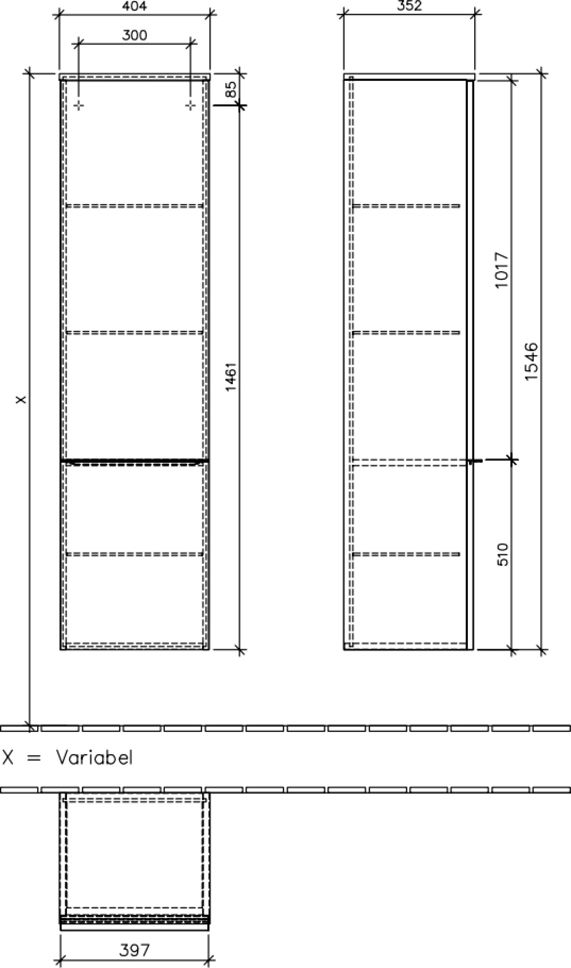 Шкаф-пенал Villeroy & Boch Venticello A95101 SX glossy white L