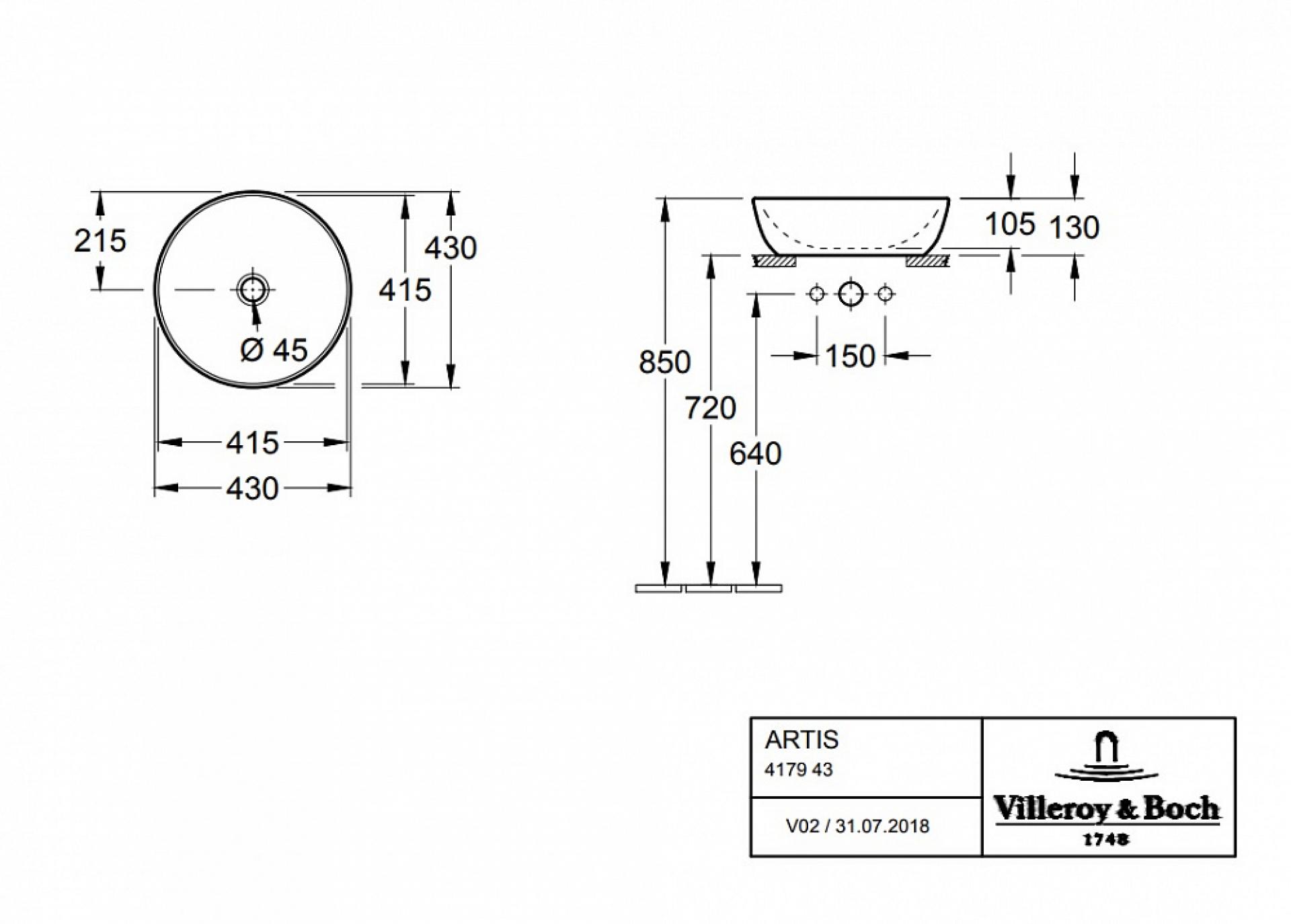 Рукомойник Villeroy & Boch Artis 4179 43R1 alpin