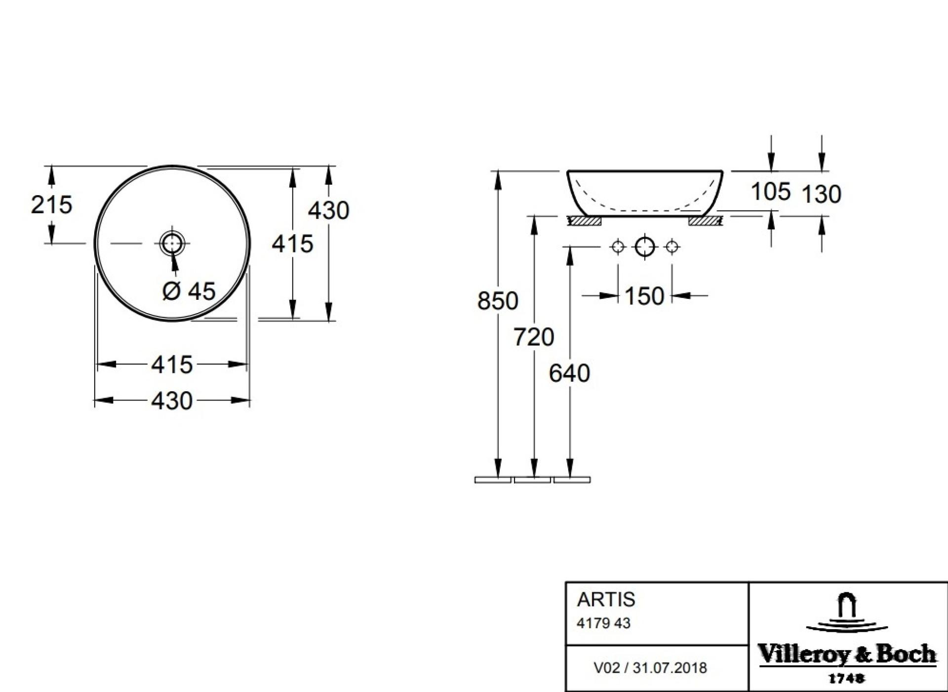 Раковина накладная Villeroy&Boch Artis 417943BCW3 зеленый