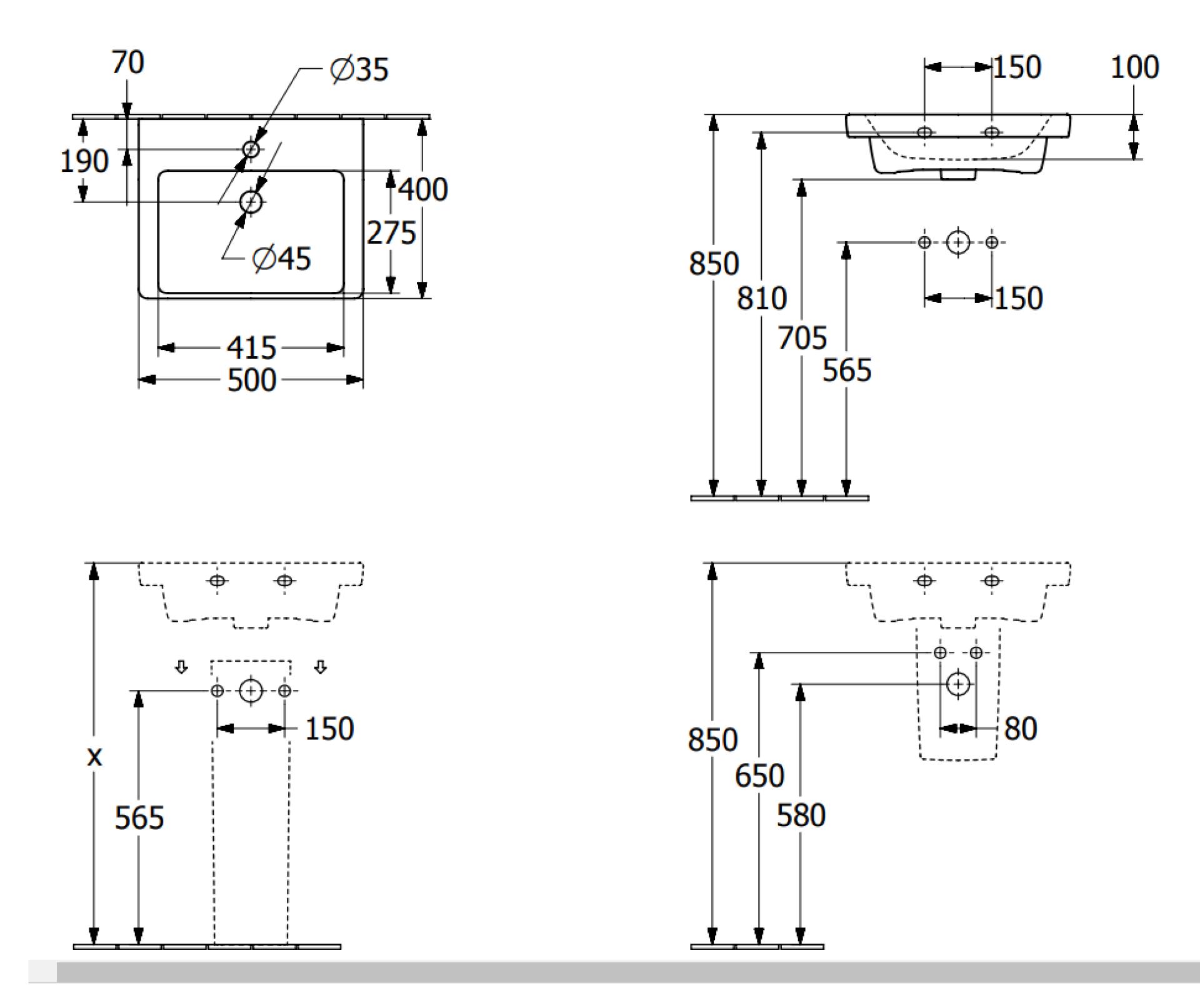 Раковина Villeroy & Boch Subway 3.0 4370FF01, белый