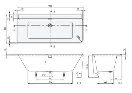 Акриловая ванна Villeroy & Boch Collaro UBA180COR9CLBCVJ01 белый