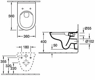 Инсталляция Geberit с безободковым унитазом Villeroy&Boch O.novo 5660 HR01, сиденье микролифт, комплект  295373