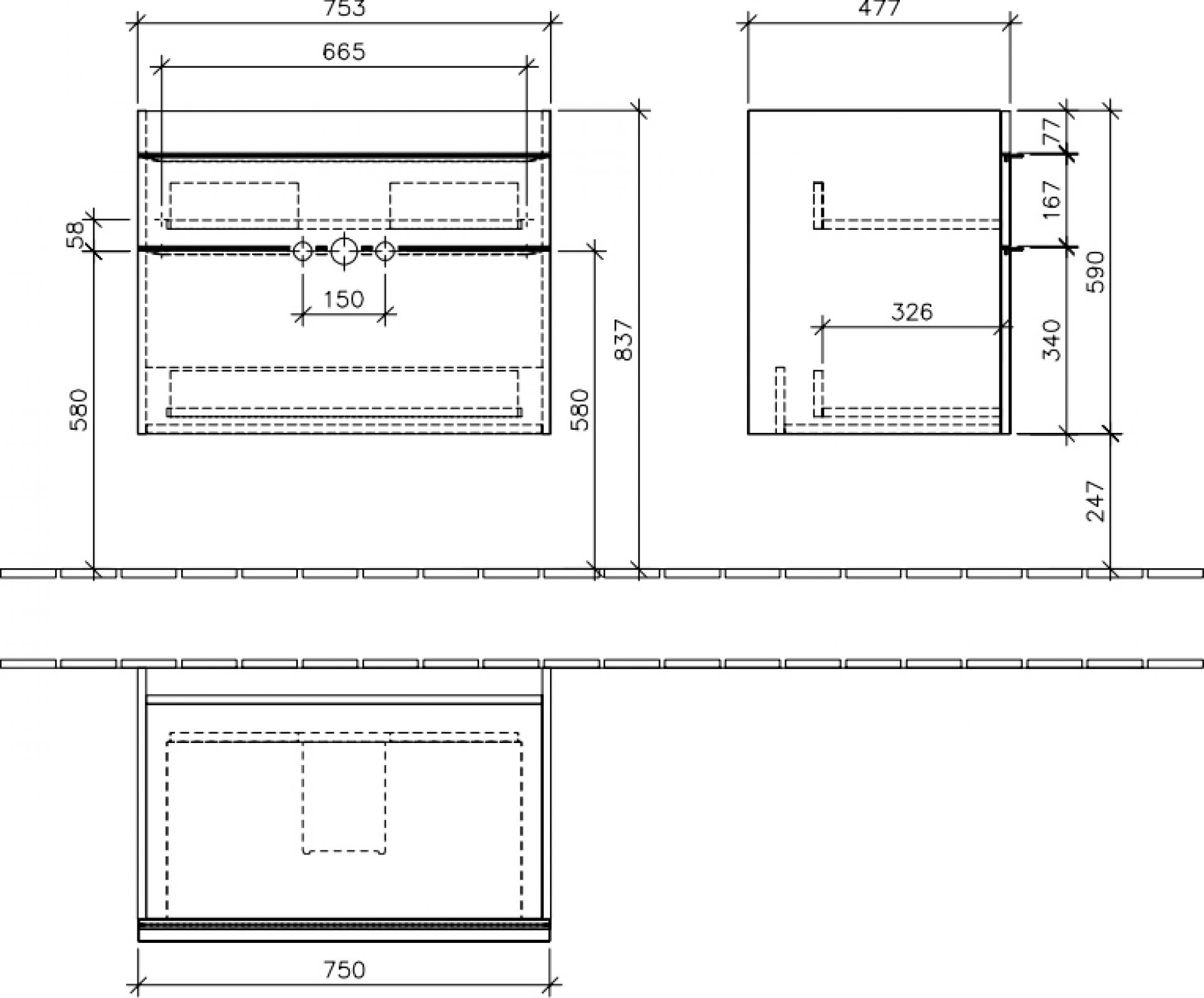 Тумба с раковиной Villeroy & Boch Venticello 80 A92504 white wood