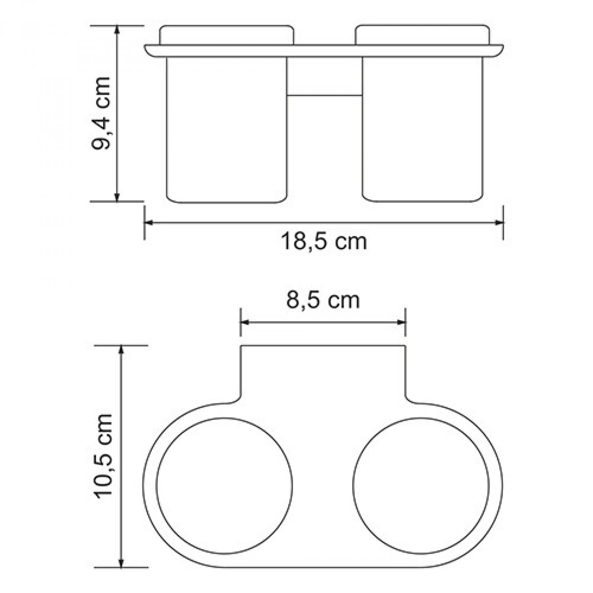 Двойной стакан WasserKRAFT Kammel K-8328D, хром