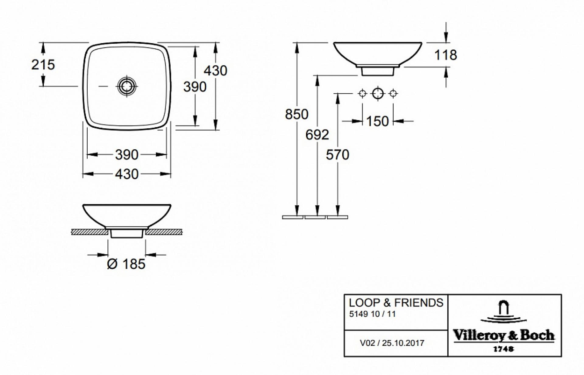 Рукомойник Villeroy & Boch Loop & Friends 5149 11 01 alpin