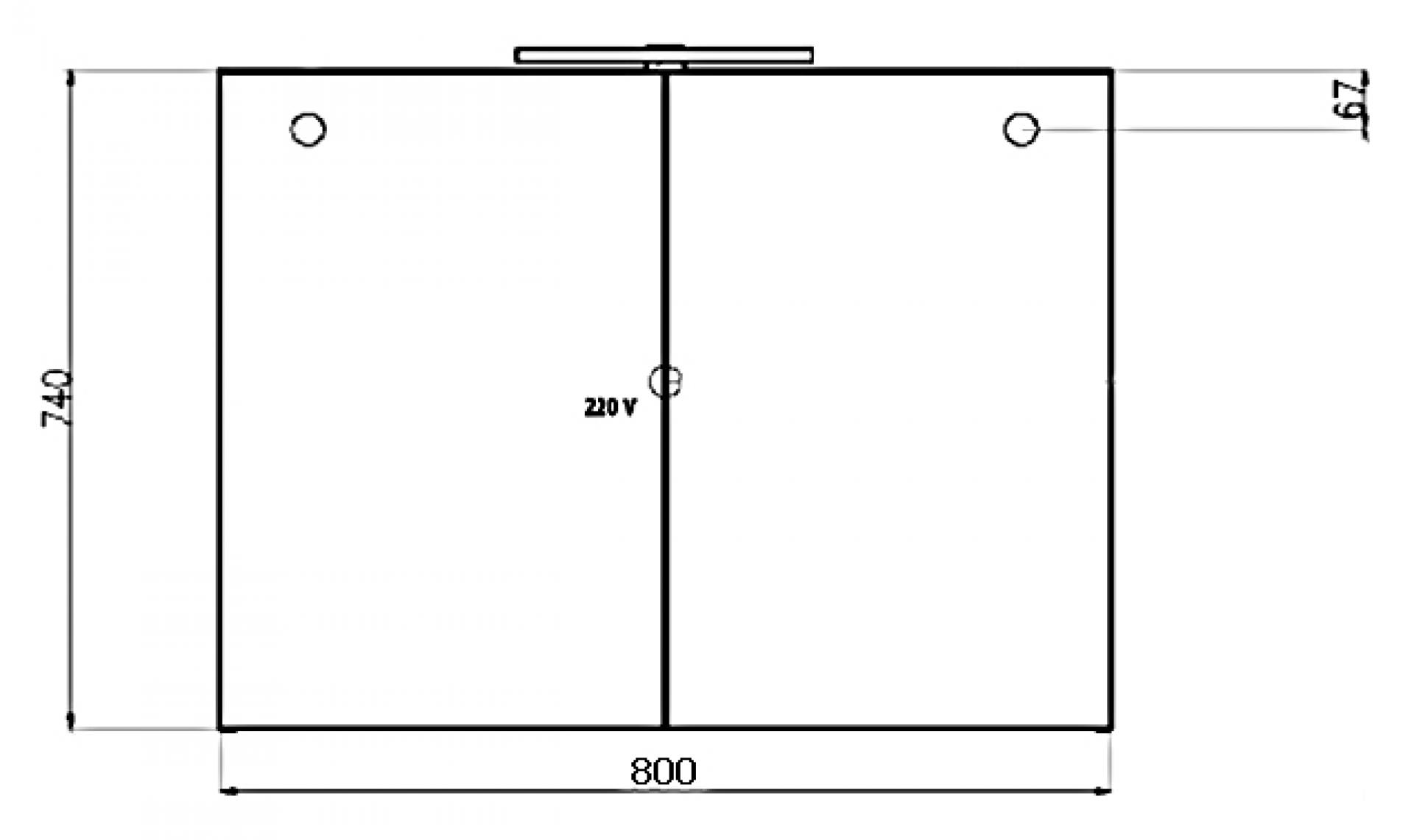 Зеркало-шкаф с подсветкой Villeroy & Boch 2DAY2 A43880E4 80 см