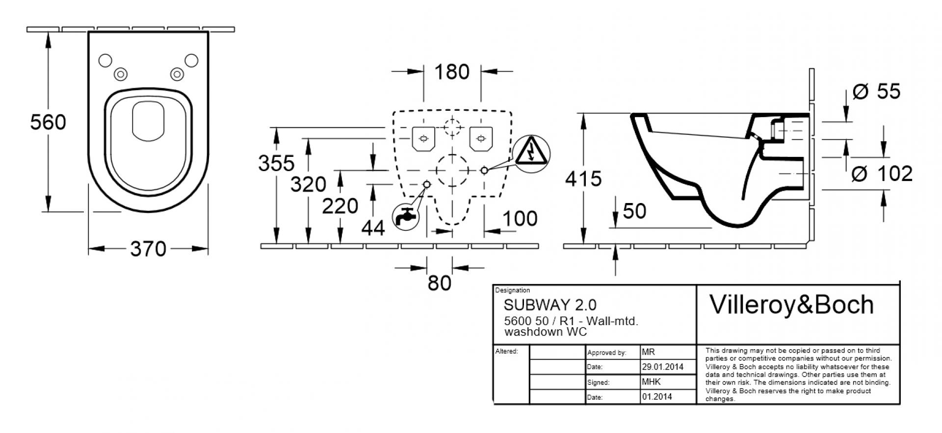 Унитаз подвесной Villeroy & Boch Subway 2.0 560050R1 alpin