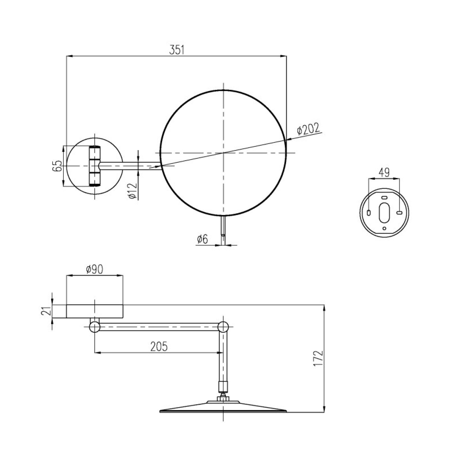 Косметическое зеркало Villeroy & Boch Elements Tender TVA15101700061 хром