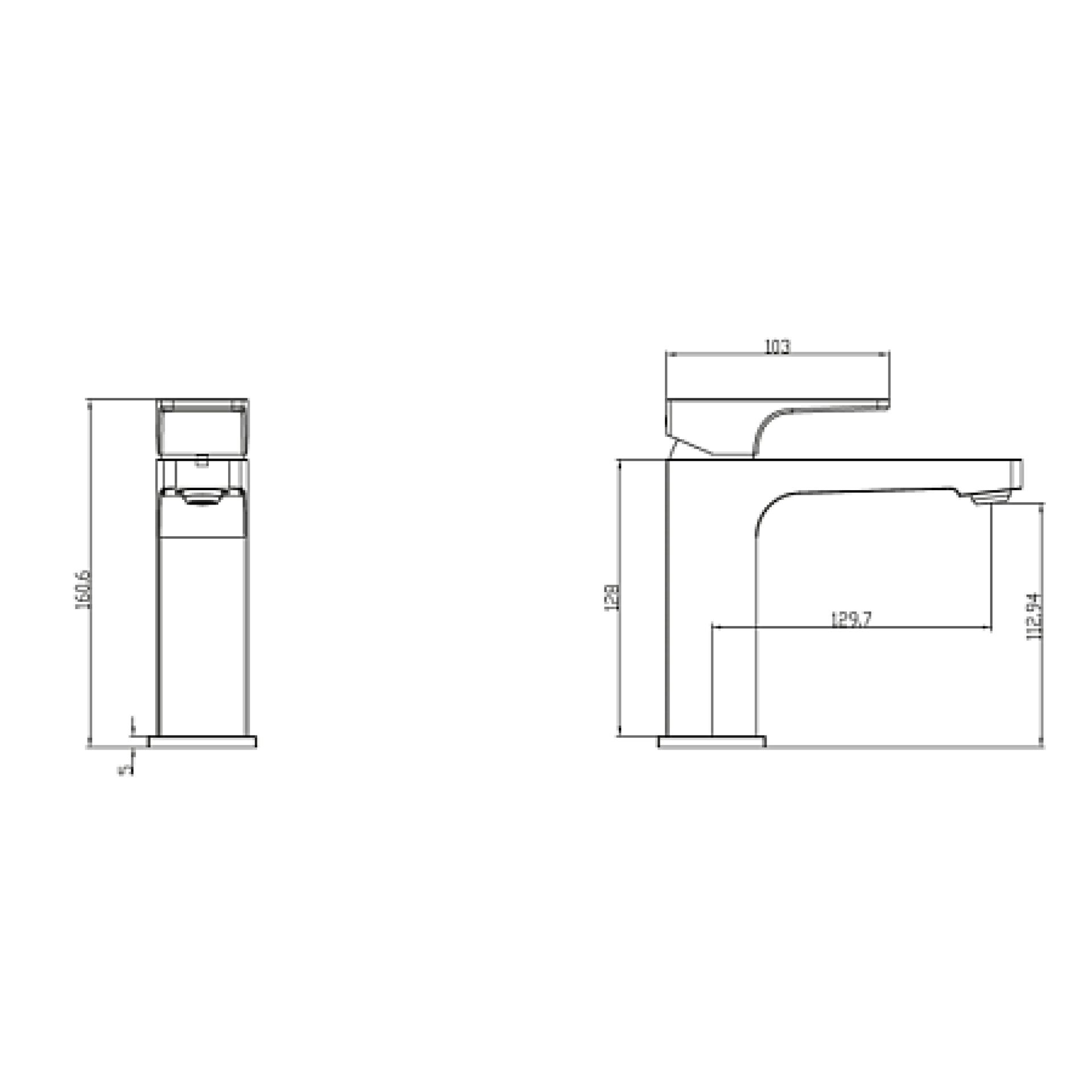 Смеситель для раковины Villeroy & Boch Architectura Square TVW12500400076 золото