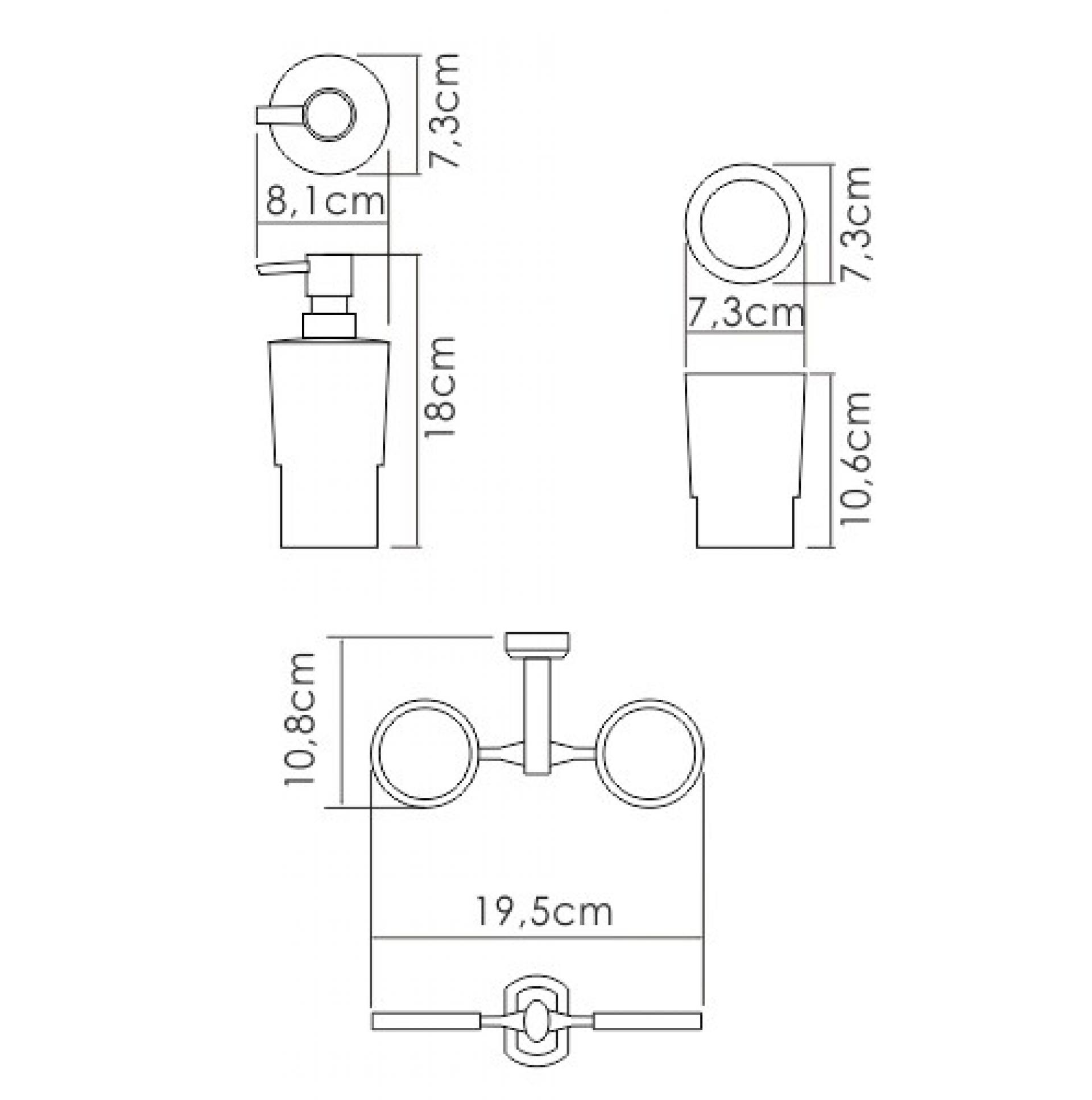 Держатель стакана и дозатора WasserKRAFT K-28189, белый/хром