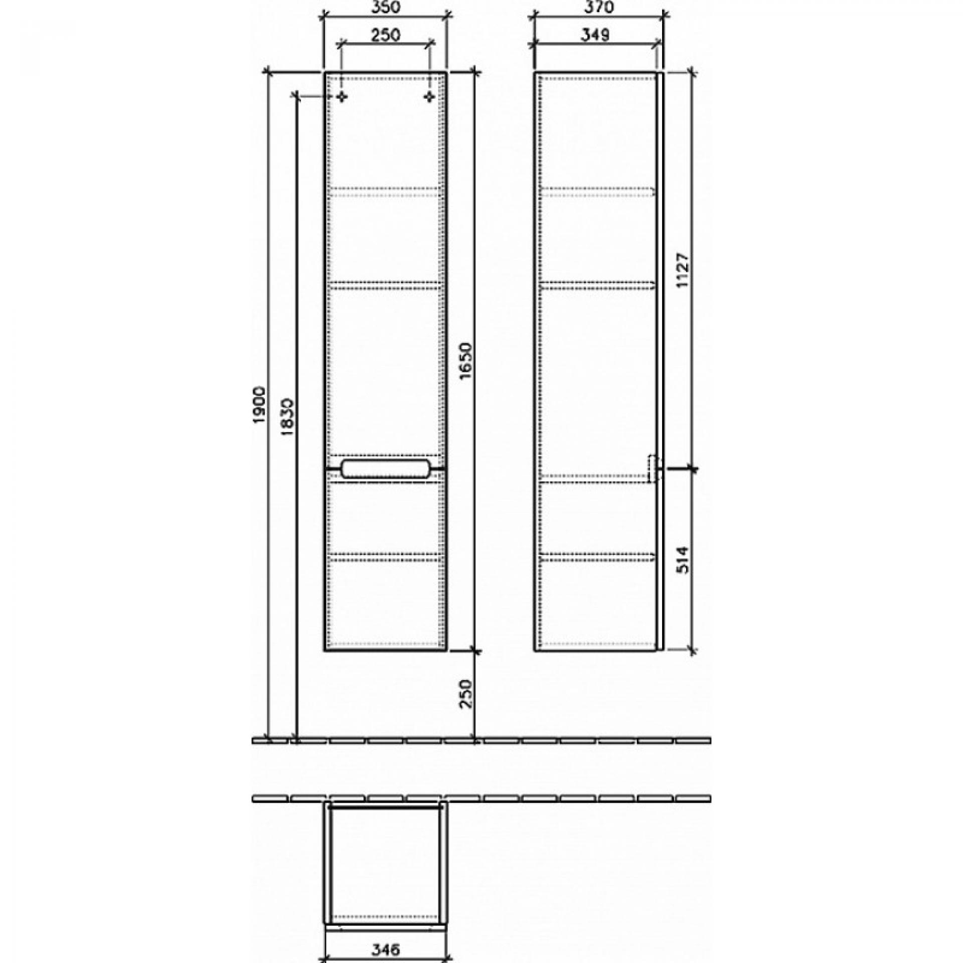 Шкаф-пенал Villeroy & Boch Subway 2.0 SX glossy white L