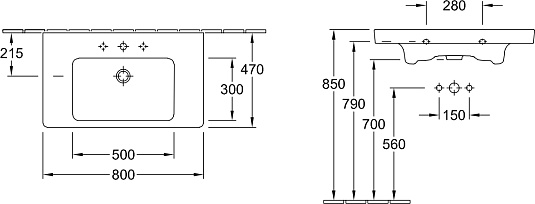 Мебель для ванной Villeroy & Boch Subway 2.0 80 eiche graphit