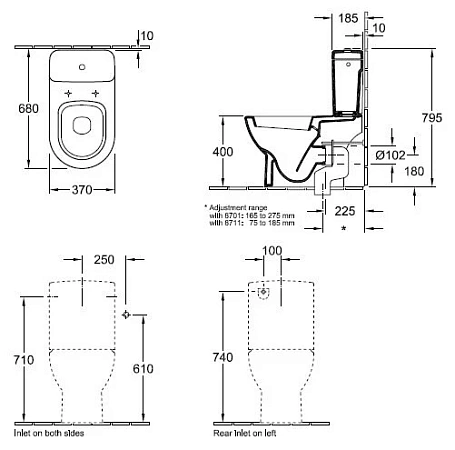 Напольный унитаз Villeroy&Boch Subway 6610 10R2