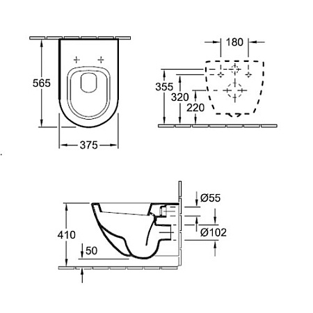 Подвесной унитаз Villeroy & Boch Subway 66001001