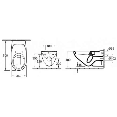 Подвесной унитаз Villeroy&Boch O.novo 7601 1001