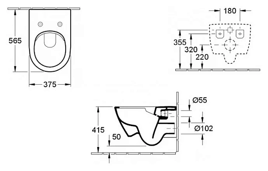 Инсталляция Geberit с безободковым унитазом Villeroy&Boch Subway 2.0 5614R201, сиденье микролифт, комплект  357238