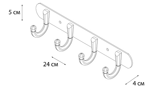 Планка FIXSEN 4 крючка FX-1714