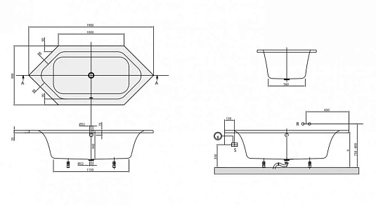 Акриловая ванна Villeroy & Boch Loop&Friends UBA199LFS6V-01 белый