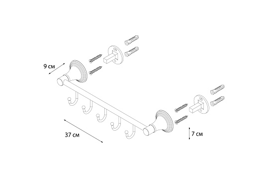 Планка FIXSEN Luksor 5 крючков FX-71605-5B