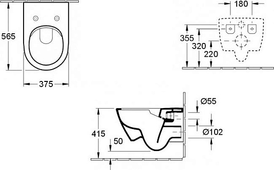 Комплект Подвесной унитаз Villeroy & Boch Subway 2.0 5614R201 alpin + Система инсталляции для унитазов Geberit Duofix UP320 111.300.00.5 + Кнопка смыва Geberit Sigma 01 115.770.46.5